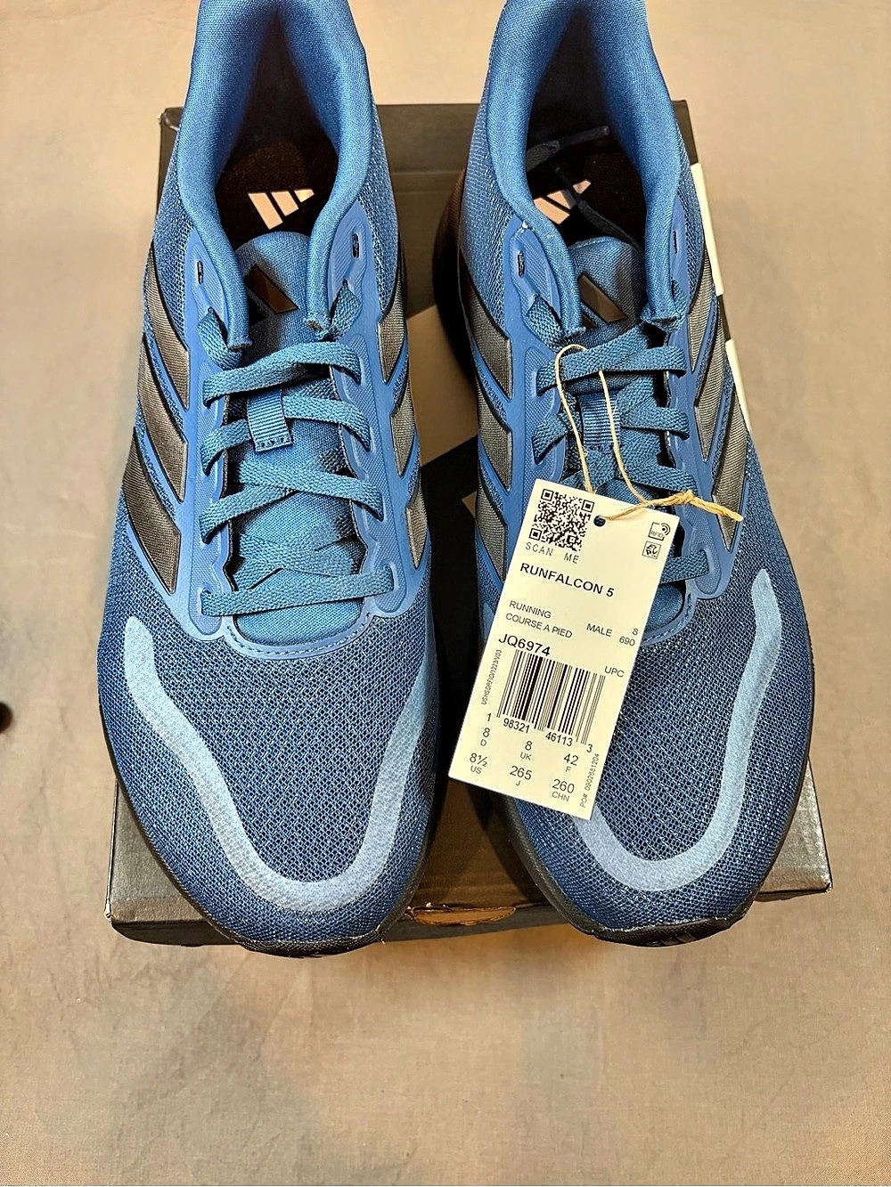 adidas Runfalcon 5 Athletic Shoes Blue & Gray US 8.5